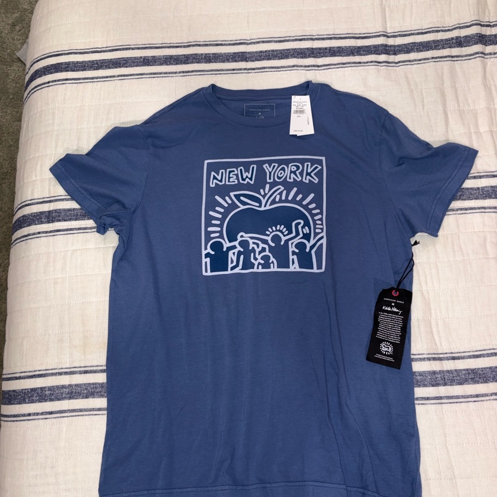 Keith Haring American Eagle Outfitters Blue Graphic Tee
